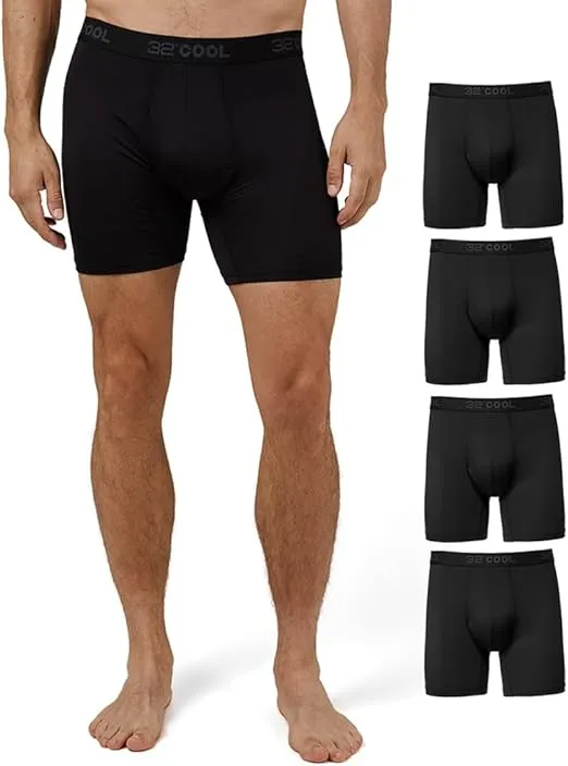 32º DEGREES Mens 4-Pack Active Mesh Quick Dry Performance Boxer Brief