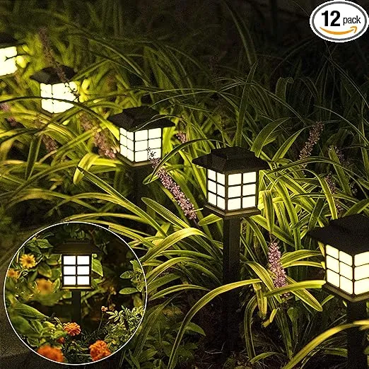SOLPEX Solar Outdoor Lights,12 Pack Solar Path Lights, Solar Walkway Lights Outdoor, Solar Garden Lights, Solar Pathway Lights Outdoor Waterproof for Garden, Yard, Landscape and Driveway(Warm White)