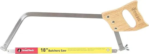 GreatNeck BUS18 Butcher Saw, 18 Inch | Meat Processing Saw – Cut Through Bone & Meat | Great for Home Use & Processing Game & Livestock | High Carbon Steel Blade & Cold Rolled Steel Frame