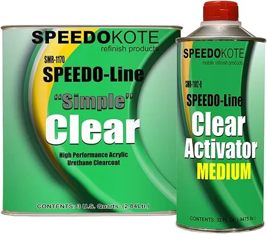 Speedokote Automotive Acrylic Urethane Clear Coat, 3:1 mix Clearcoat gallon Kit w/Medium Act., SMR-1170/1102 For California, Delaware, or Maryland, order SS-132