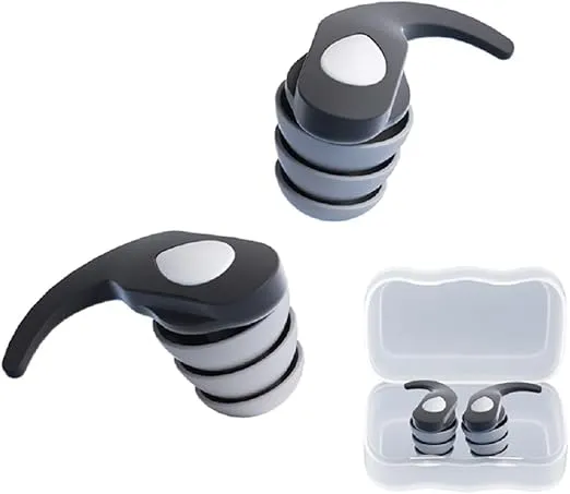 Ear Plugs for Sleeping and Swimming - Silicone Reusable Washable Earplugs for Noise Reduction, Noise Cancelling Ear Plugs, Sound Blocking Ear Plugs for Sleep, Flights, Snoring, Work, Studying