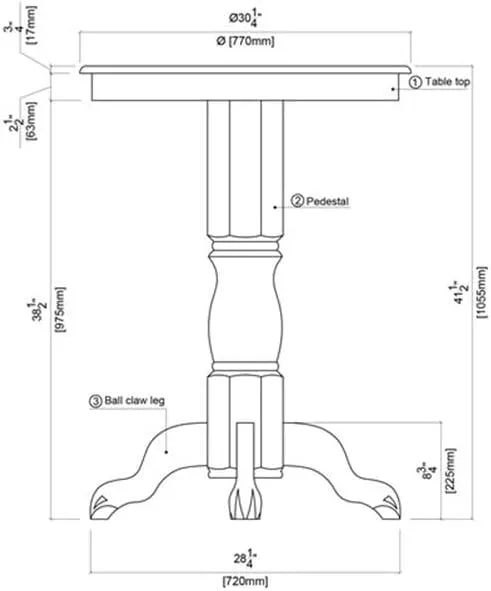 Boraam Florence Pub Table, 42" Height, Brandy