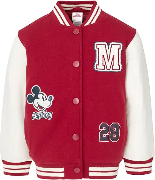 Disney Mickey Mouse Varsity Bomber Jacket Toddler to Big Kid Sizes (2T - 14-16)