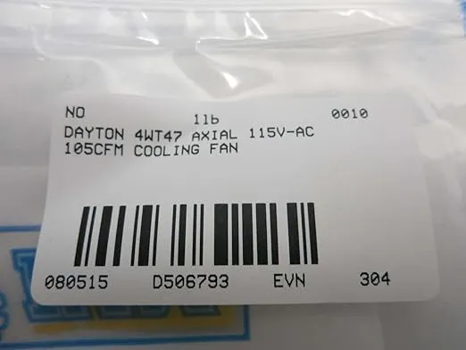 New DAYTON 4WT47 AXIAL 115V-AC 105CFM 4-11/16IN Cooling Fan D506793