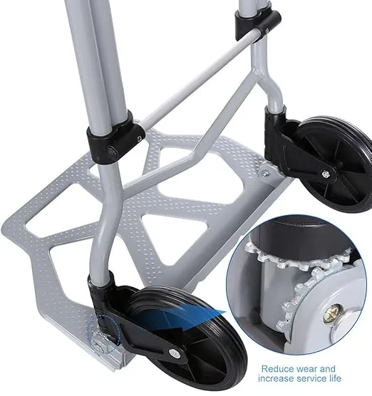 Aluminum Folding Hand Truck and Dolly, 220lbs Capacity, Cart Ideal for Moving Heavy Loads, Portable and Durable