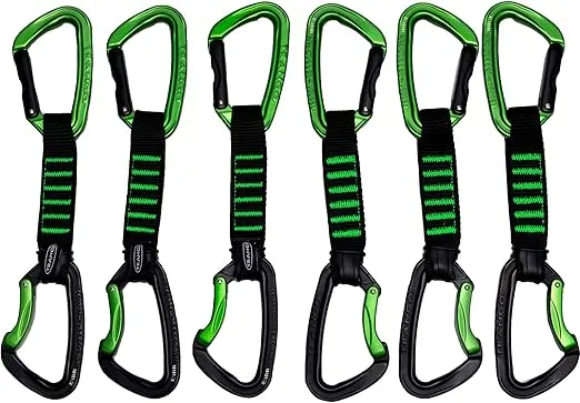 Trango Reaction Quickdraws - 6 Pack of Lightweight and Durable Quick Draws for Sport Climbing, 12cm