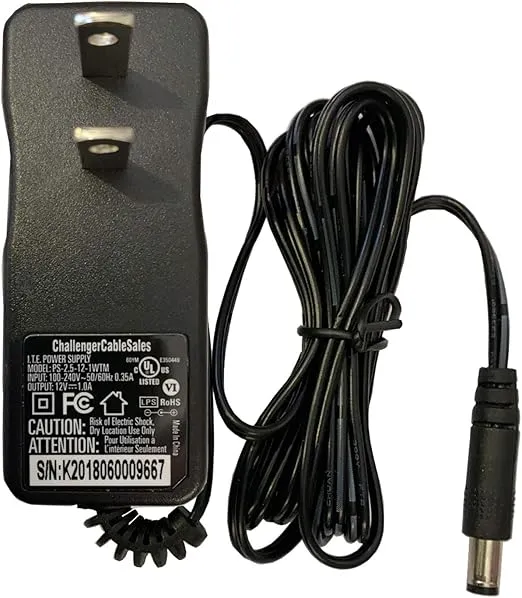 DVE AC Power Supply 12V 1A for Surveillance Cameras and Electronic Devices UL Approved