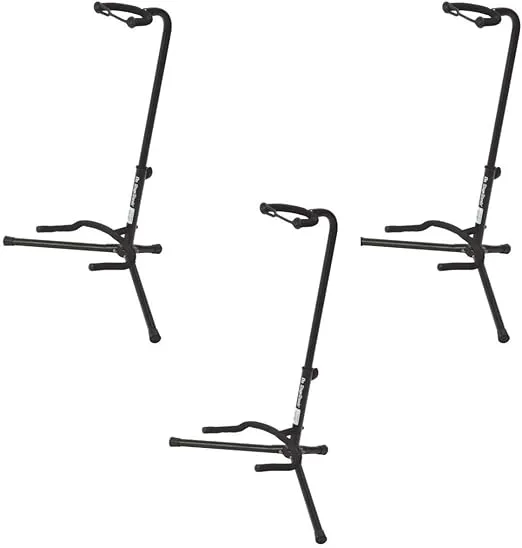 On Stage XCG4 Velveteen Padded Tubular Guitar Stand - (3 Pack)