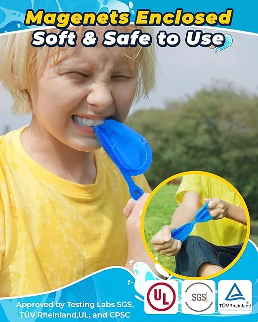 SOPPYCID 6PCS Reusable Water Balloons - Quick Fill Water Balls Toys For Toddler Age 4-8 - Refillable Magnetic Self-Sealing Water Splash Bomb For Summer Party Pool Outdoor Beach Toys for kids Age 8-12