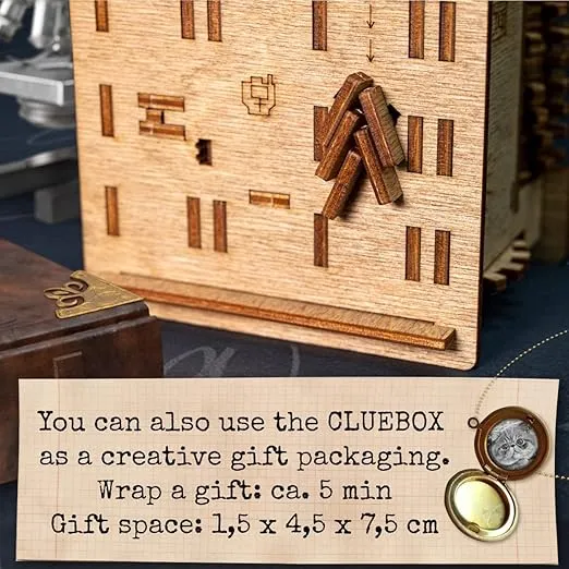 iDventure Cluebox - Schroedingers Cat - Escape Room Game - Puzzle Box - 3D Wooden Puzzle for Adults - Treasure Box - Gift Box - Brain Teaser - Birthday Gift Gadget for Men and Women - Money Box