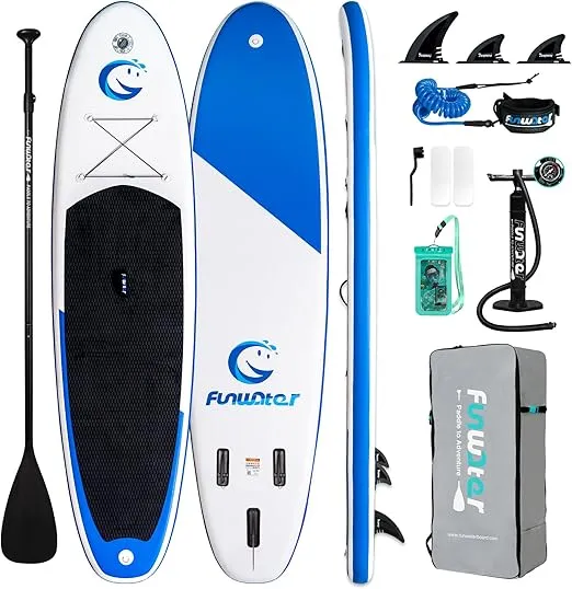 FunWater Inflatable 11'×33"×6" Ultra-Light Stand Up Paddle Board for All Skill Levels with Premium SUP Paddleboard Accessories,Non-Slip Comfort Deck for Youth & Adults.