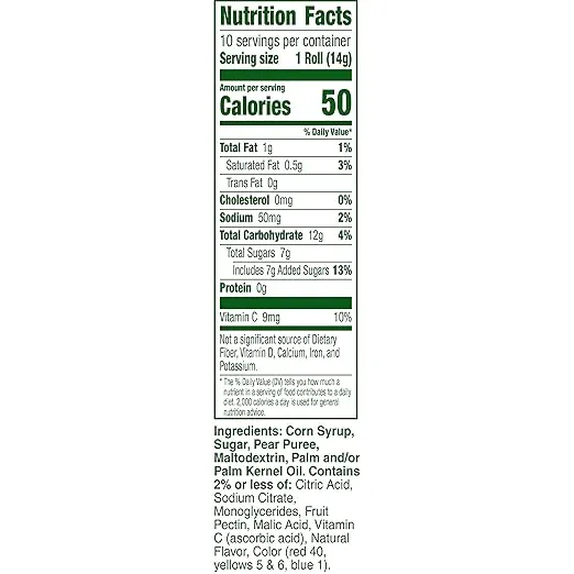 Fruit Roll-Ups Fruit Flavored Snacks, Tropical Tie-Die, 0.5 oz, 10 ct