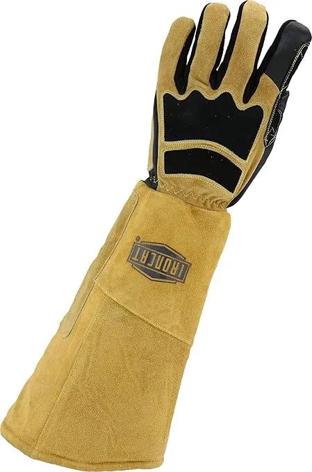 IRONCAT 9070LHO Goat and Cow Stick Welding Glove - Left Hand Only, Large, Pre-Curved Fingers, Kevlar Thread, Climax Aerogel Insulation