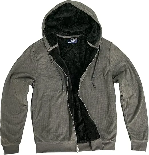 Visitor Men's Heavyweight Sherpa Lined Thermal Hoodie Jacket