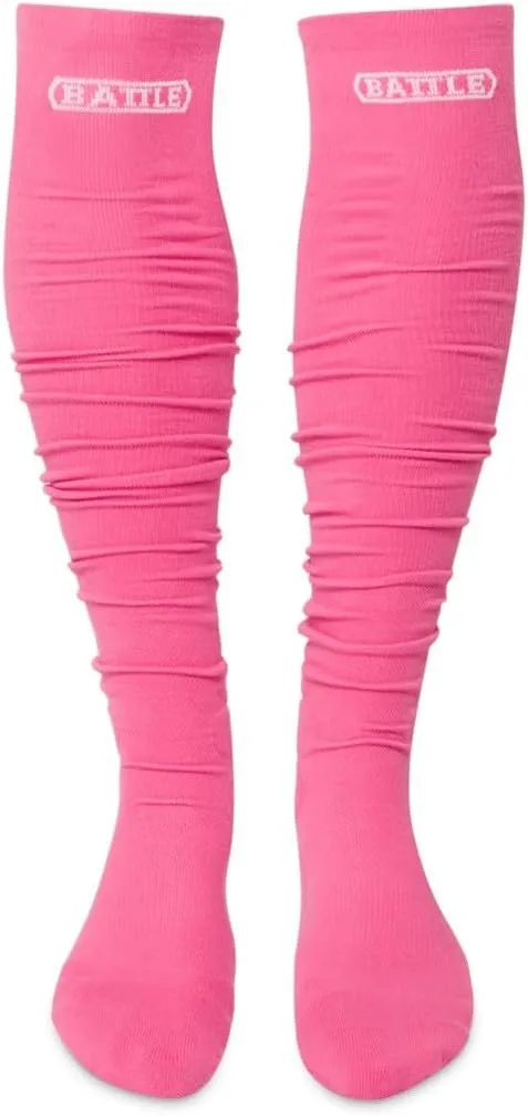 Battle Sports Long Scrunch Football Socks, Extra Long Padded Sport Socks for Men & Boys