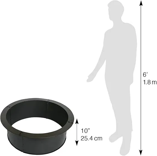 Blue Sky Outdoor Living 36" Round Heavy-Duty Steel Fire Ring, Portable Compact Outdoor Fire Ring, Black