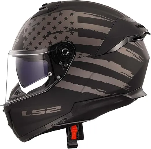 LS2 Helmets Stream II Full Face Motorcycle Helmet W/SunShield (Matte America Gray/Black - Medium)