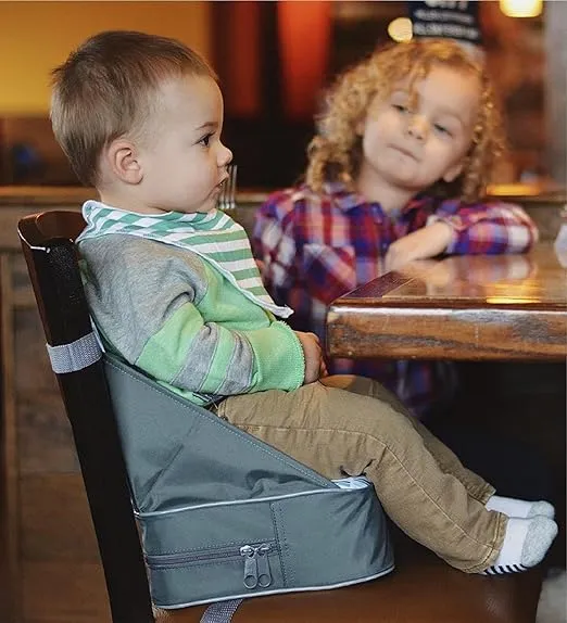 Nuby Easy Go Booster Seat - Travel Booster Seat for Babies and Toddlers - Holds Up To 50 Pounds - 9+ Months - Blue