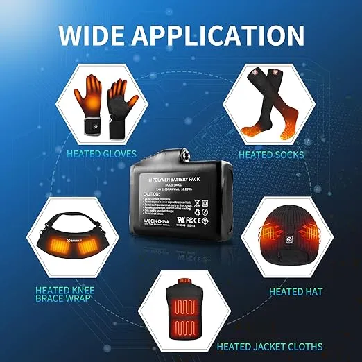 SAVIOR HEAT 7.4V 2200 mAh Rechargeable Lithium Battery, Suitable for Heated Gloves, Heated Socks