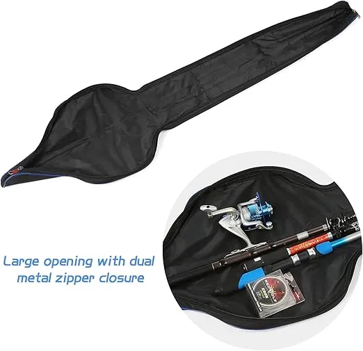 LIXADA 63 Inch Fishing Rod Bag Portable Fishing Rod Reel Protective Case, Folding Fishing Pole Holder Cover Rod Tackle Organizer