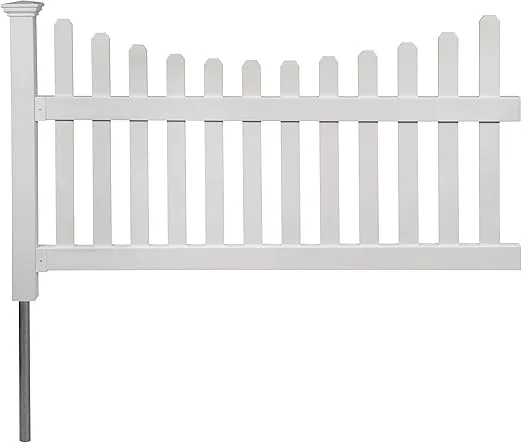 3.5ft H x 6ft W (1 Panel + 1 Post) No Dig Zippity All American Fence Kit, White Vinyl Picket Fence, Easy Install Outdoor Fence for Backyard or Patio, DIY Decorative Fencing, ZP19041