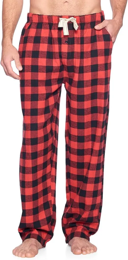 Ashford & Brooks Mens Super Soft Flannel Plaid Pajama Sleep Pants