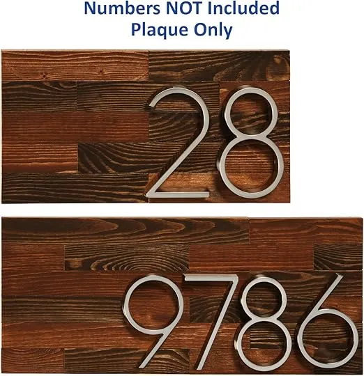 Rustic Wood Address Plaque Sign - House Number - Modern - Horizontal - Vertical - Designed in Canada (Large 8,25'' x 19'')