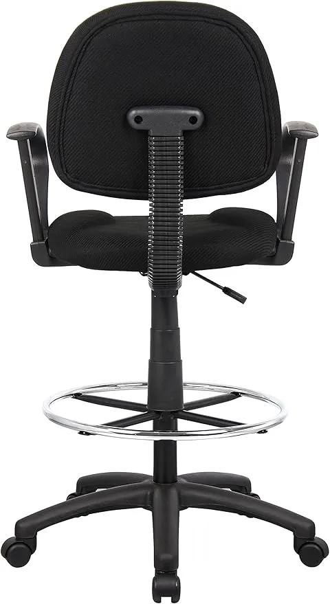 Boss Office Products Ergonomic Works Drafting Chair with Loop Arms in Black