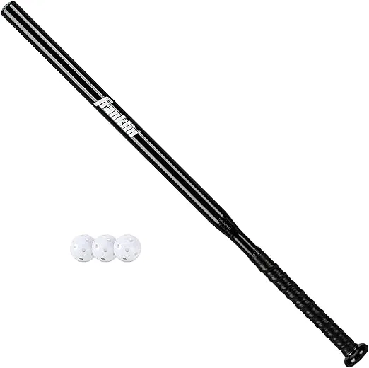 Franklin Sports MLB Baseball Training Bat + Balls - Thin Stick Training Bat for Hitting Practice - Skinny Mini Bat + Ball Set for Contact Batting - 30"