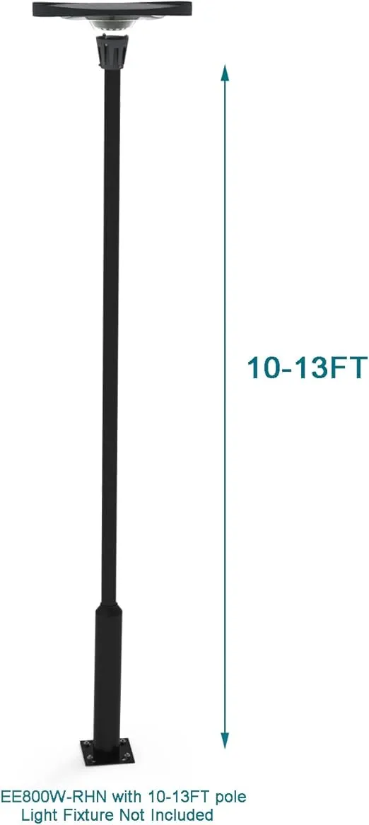 2.28in. 3 in. 3.5 in. Up to10 FT. 13 FT. 16 FT. Black Outdoor Universal Metal Street Light Pole Post w/Base MOUNTING Steel Anchors (13FT)