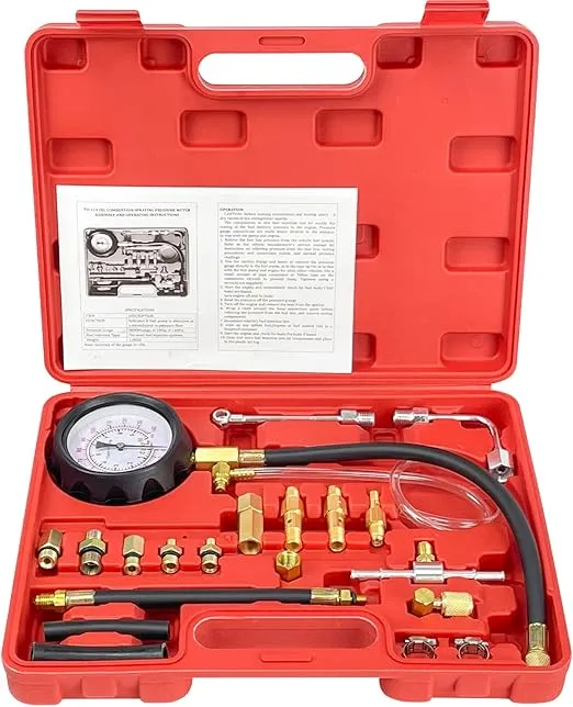 Sutekus Fuel Injection Pump Pressure Test Gauge 0-140PSI Automotive Fuel Oil Injector Tester Tool Kit Car Tools
