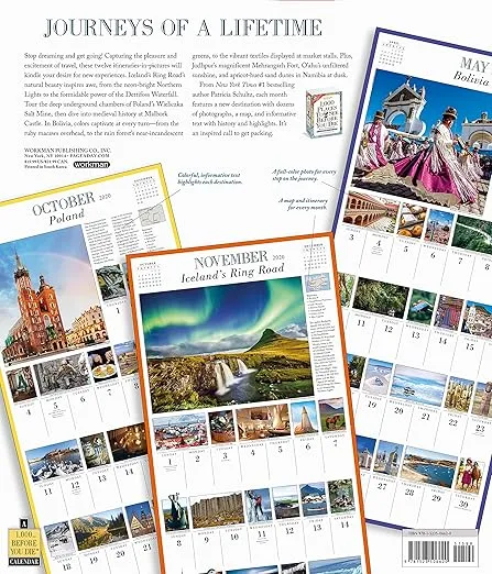 1,000 Places to See Before You Die Picture-A-Day Wall Calendar 2020
