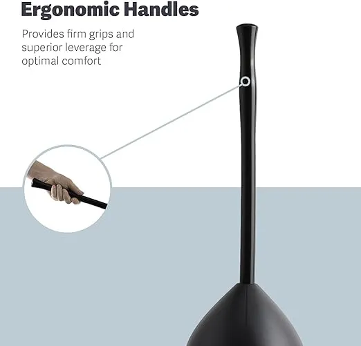 Casabella Plunger with Hideaway Caddy - Toilet Plunger and Caddy Combo, Tackles Tough Clogs, Hideaway Caddy, Internal Drip Tray, Ergonomic Handle