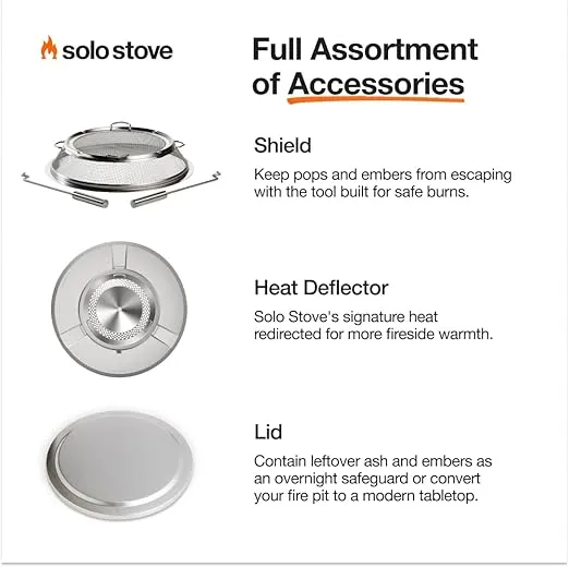 Solo Stove Yukon 2.0, 27 Inch Smokeless Fire Pit with Removable Ash Pan - Wood Burning Portable Stainless Steel Outdoor Fireplace, Stainless Steel, Ideal for 6 or More People, 38 lbs