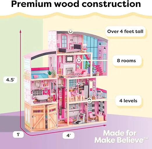KidKraft Wooden Dollhouse Shimmer Mansion for 12" Dolls