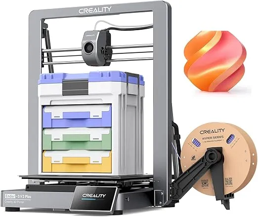 Creality Ender 3 V3 Plus 3D Printer,CoreXZ Speedy 600mm/s High Speed,Clog-Free Extruder,Instant Cooling,Powerful Motors,Stable Rod,Smart Auto Calibration,WiFi,Creality Could,Large Print 300x300x330mm