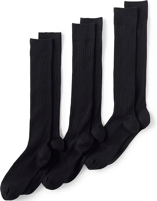 Lands' End Men's Seamless Toe Over the Calf Rib Dress Socks 3-pack