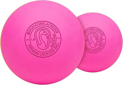 Signature Lacrosse Ball Set - Packs of 2, 4, 8, 12, and 100 - No Chemical Smell Massage Balls, Myofascial Release Tools, Back Roller, Muscle Knot Remover