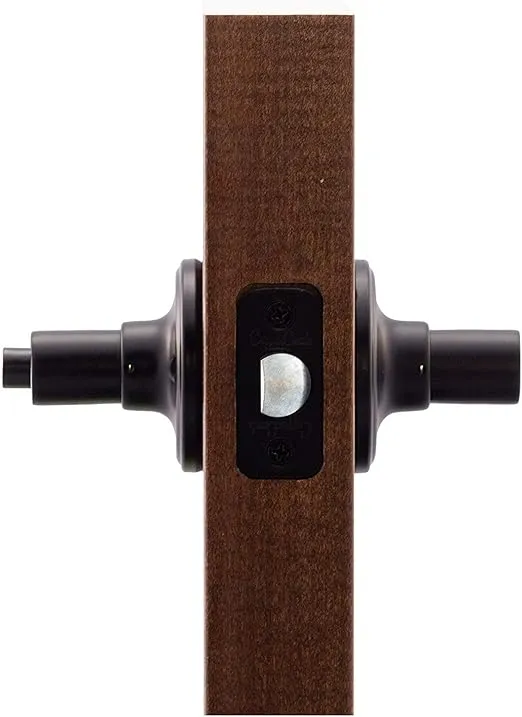Copper Creek ZL2231BC Contemporary Push Button Privacy Zane Non-Handed Lever, Black