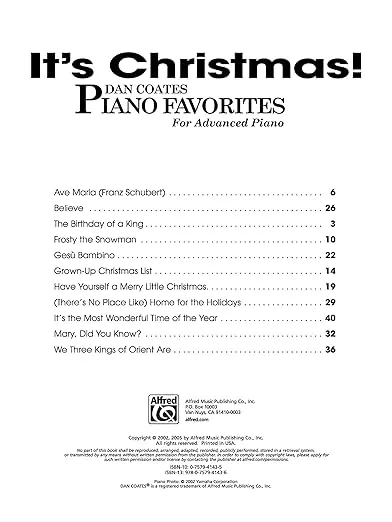 It's Christmas!: Dan Coates Piano Favorites for Advanced Piano