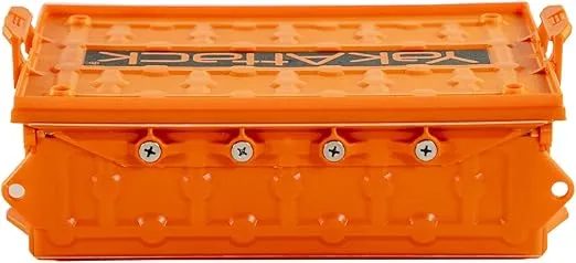 YakAttack TracPak Stackable Fishing Gear Storage Box, YakAttack Orange - Single Box (SSO-1003-OR) | Kayak Fishing Accessories