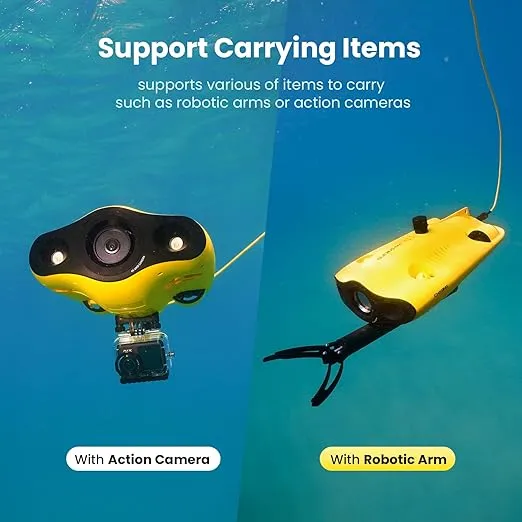 Underwater Drone, Mini S submarine drone with 4K+EIS Image Stabilization Camera for Real-Time Viewing Depth & Temperature Data, Direct-Connect Remote Controller, Dive to 330ft Underwater, Portable ROV