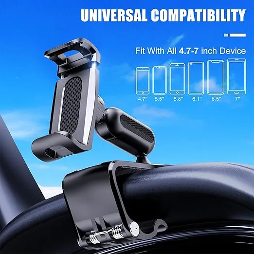360 Degree Rotation Dashboard Cell Phone Holder for Car Clip Mount Stand Suitable for 4 to 7 inch Smartphones (Black)