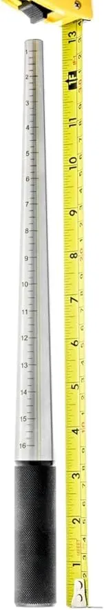 SE 13-Inch Polished Steel Ring Mandrel - Marked 1 to 16 US Sizes, Ungrooved, with Knurled Handle for Jewelry Making and Sizing - JT-SP2