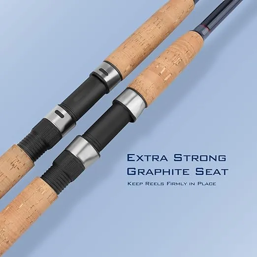 KastKing Progressive Glass Fishing Rods, Spinning & Casting Rods, Strong, 100% Phenolic Glass Blanks 2Pcs Pack from 5’6” to 10’, Stainless Steel Guide, Durable P-Cork Handles