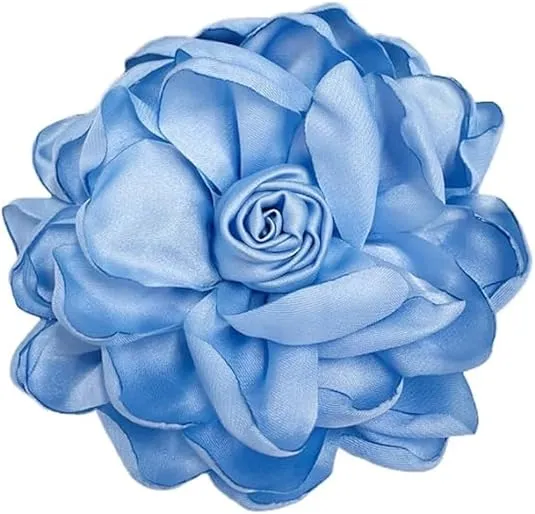 Lightweight Rose Flower Brooch Pin Dual Purpose Brooch Hairpin Elegant Handmade Large Fabric Flower Brooches Pin for Women Dress Suit Ceremony Delicate Accessories Jewelry Special Day Gift