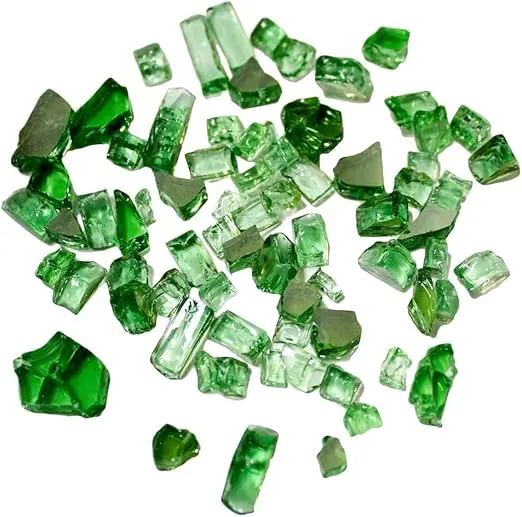 Hiland Reflective Fire Glass, 10 lb, Green