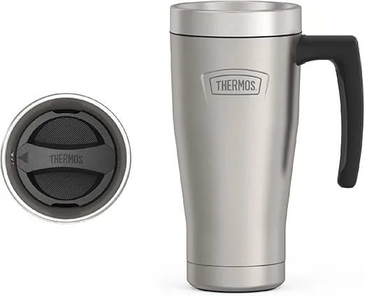 THERMOS, ICON Series, Stainless Steel Mug, Matte Stainless Steel, 16 oz