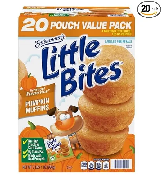 Entenmann's Little Bites Pumpkin Muffins - 20 Pouches