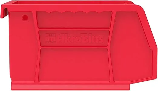 Akro-Mils 30210 AkroBins Plastic Storage Bins, Space-Saving Stackable Bins to use for Garage Organization Bins, Food Storage Bins, Snacks, and Craft Storage, 5-Inch x 4-Inch x 3-Inch, Red, 24-Pack